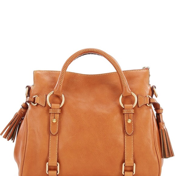 Dooney & Bourke Tan Florentine Satchel with Gold Accents